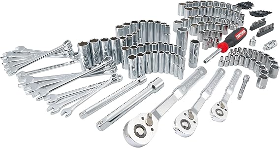 CRAFTSMAN Socket Set, 159 Piece Socket Wrench Set Mechanics Tools 1/4-in., 3/8-in., and 1/2-in(, 6 Point and 12 Point (CMMT12125)