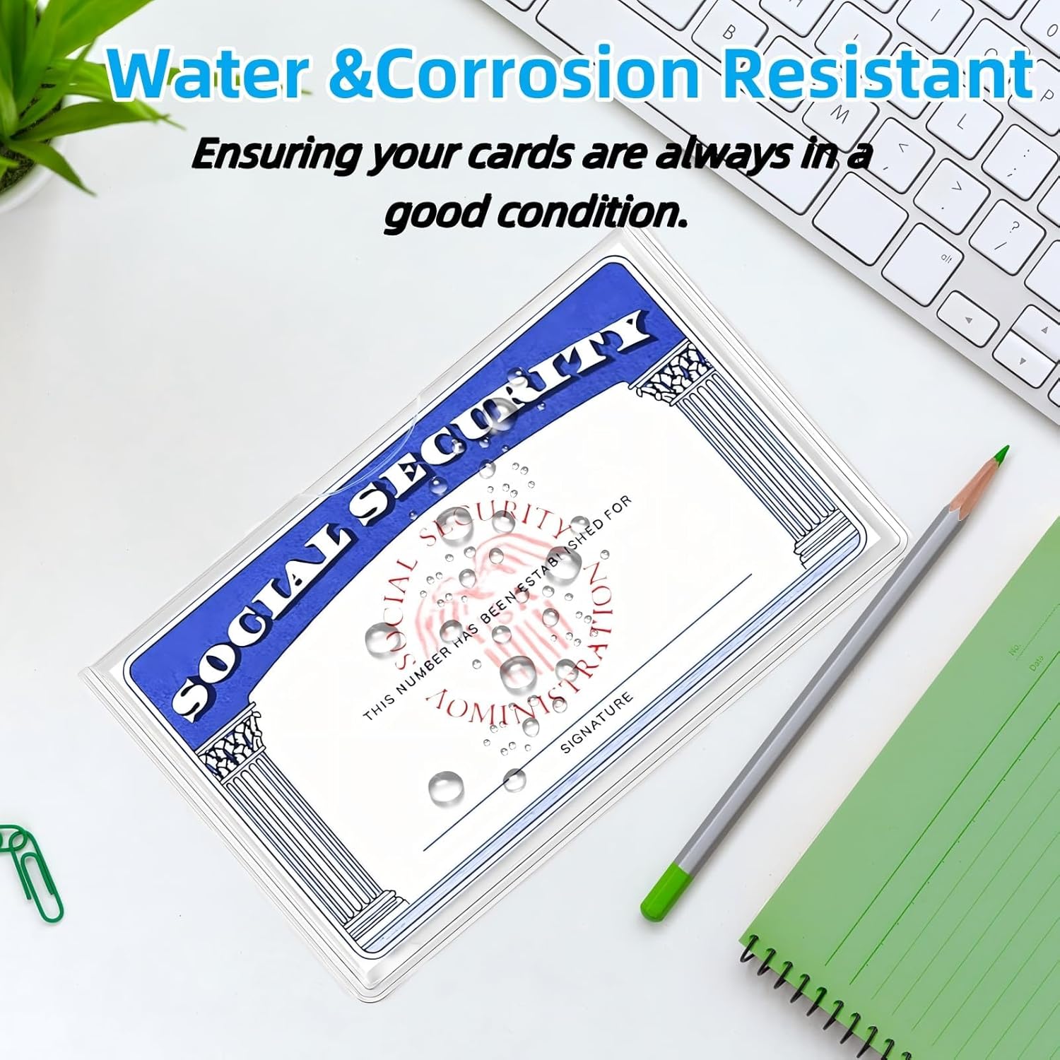 16 Pas Social Security Card Holder Protector/New Medicare Card Protector
