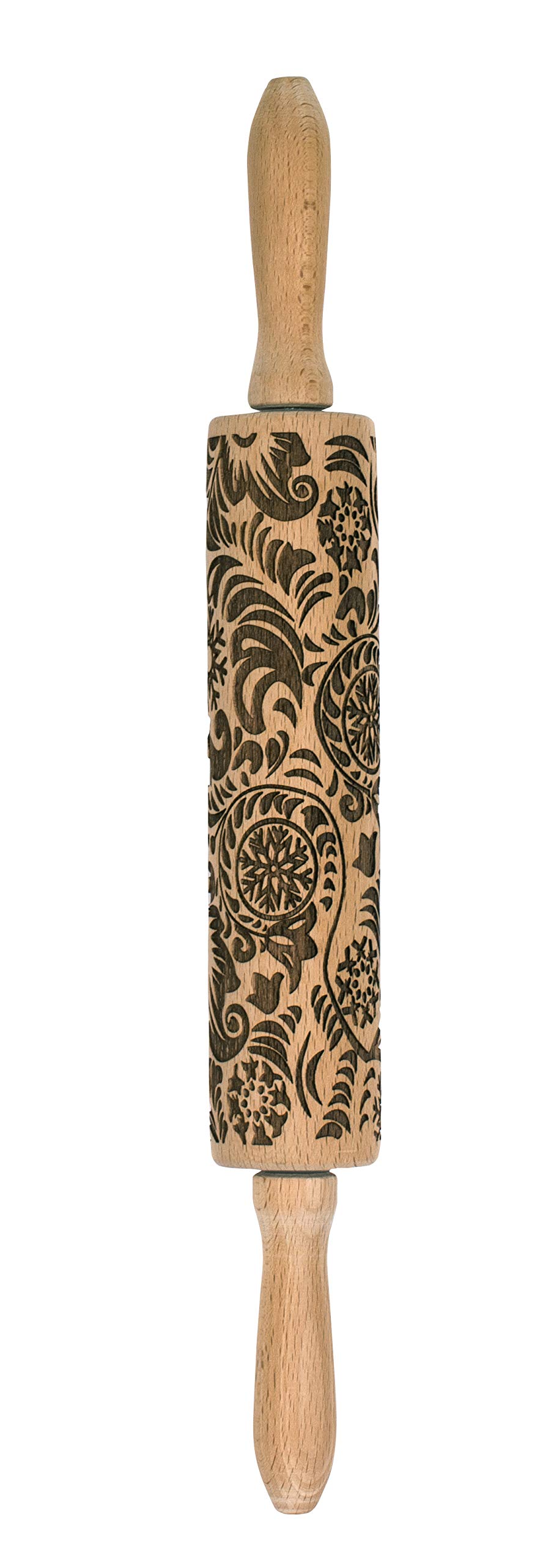 Mrs. Anderson’s Baking Embossing Rolling Pin, Paisley Design, European Beechwood