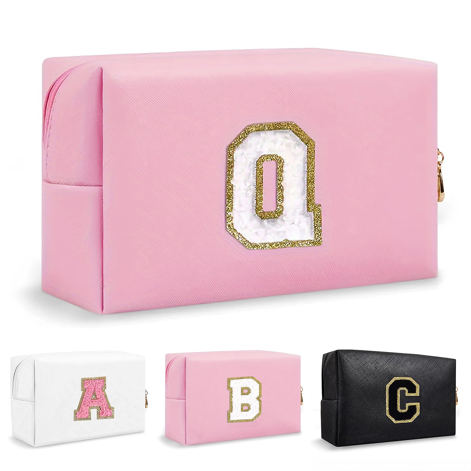 Bolsa de Maquillaje, Bolsa de Cosméticos Impermeable de Viaje, PU Cuero, Neceser de Baño, Bolsa De Aseo Y Almacenamiento para Mujer,Cosas Preppy para niñas Adolescentes (Letra A-Z) — view 153