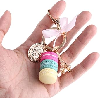 Keychain, Colorful Cute Crystal Alloy Keychain Keyring Bag Pendant Car Charm DecorationRose red