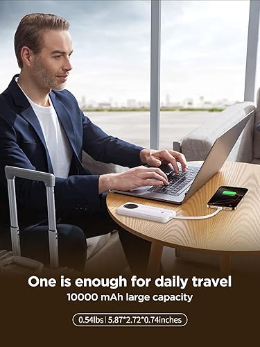 Miniatura 6 de Aioneus Banco de energía, cargador portátil de 10000 mAh con cables integrados de carga rápida de 22.5 W USBC entradasalida de viaje PowerBank
