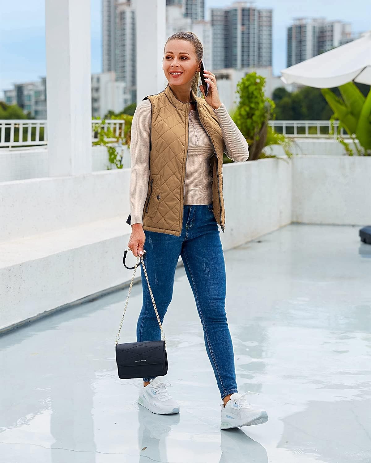 Argstar Women's Vest, Quilted Lightweight Zip Pockets Padded Gilet (XS-2XL) - Image 7