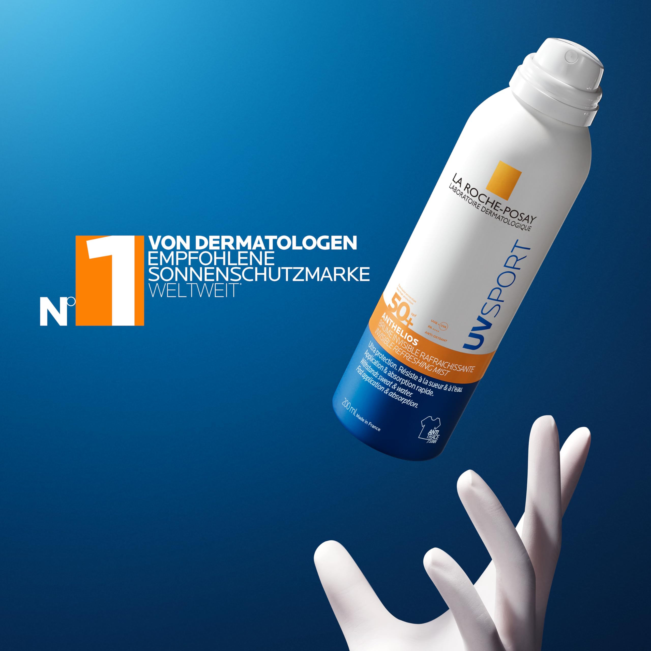 La Roche Posay Anthelios UV Sport Unsichtbarer Nebel, erfrischender SPF50+, alle Hauttypen, 200 ml