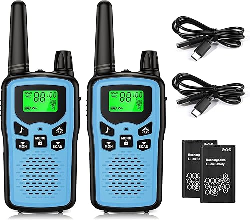 Walkie talkies recargables para adultos walkie talkies de largo alcance, 22 canales FRS de 2 vías radios Walky Talky con linterna LED para escalada,