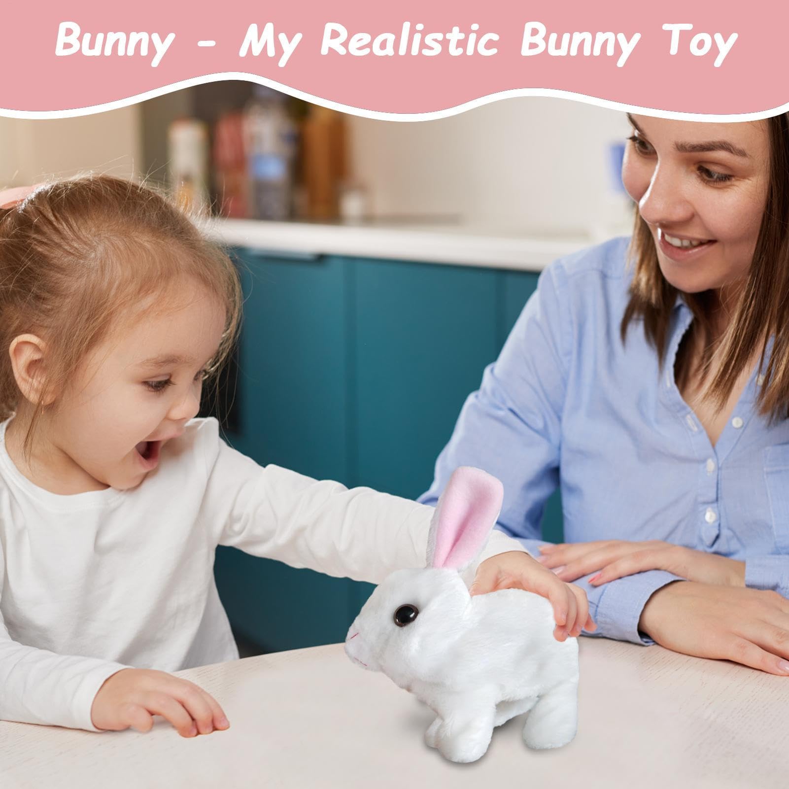 Jouet Lapin Interactif Bunby - Peluche Réaliste Qui Saute Et Bouge