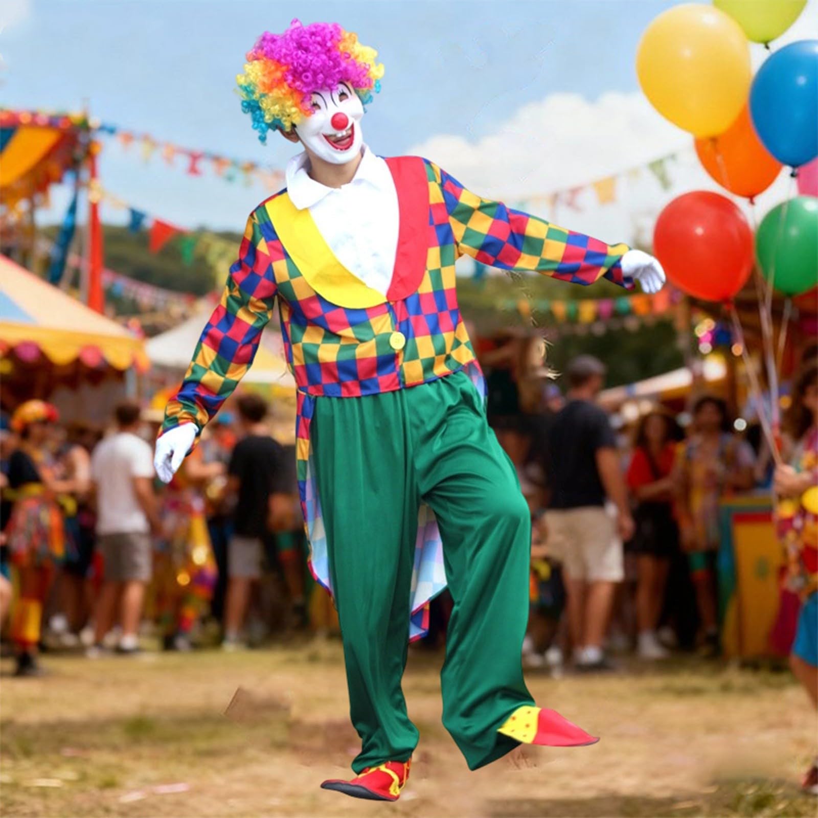 Generisch Clown Clown Kostüm für Erwachsene, Kostüme für Herren Breathable Tag der Unabhängigkeit Karneval kostüm