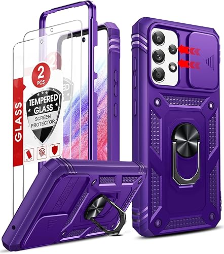 Miniatura 9 de LeYi Funda para Galaxy A51 4G, Samsung A51 no compatible con A51 5G con funda para cámara + 2 protectores de pantalla, funda de cuerpo completo de