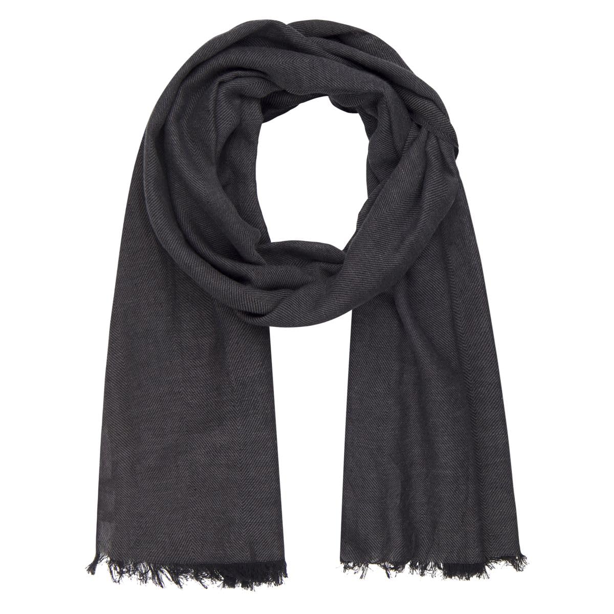 Bufanda Lindenmann para hombre, tejida 100% algodón, gris-negro