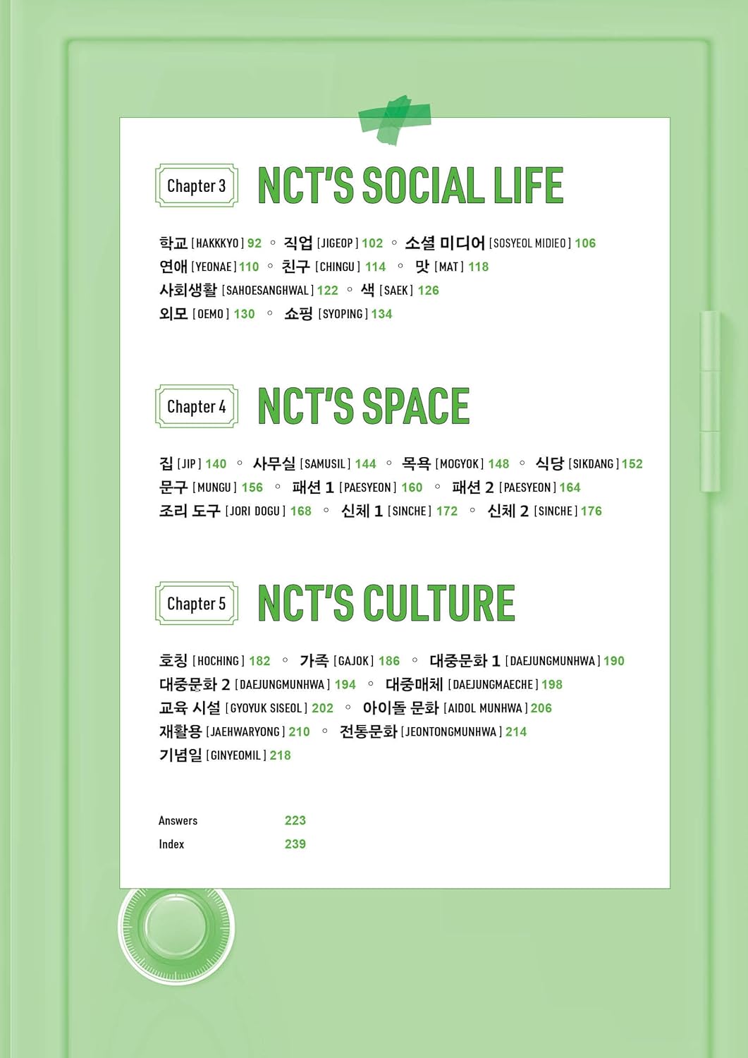 NCT'S Korean Vocabulary Note Box Set (Limited Edition): Kpop-Themed Basic Korean Vocabulary Learning Kit, Including Textbook & Official NCT Merchandise (Stickers, photocard Stand, Pouch, etc.)