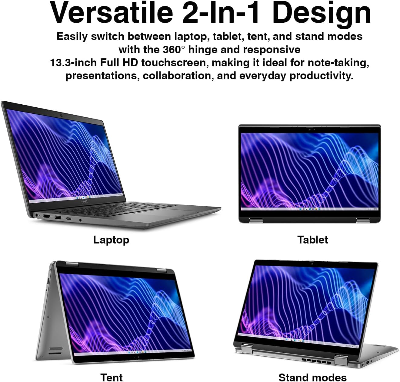 Dell Latitude 3340 2-in-1 Convertible Laptop 13.3" FHD IPS Touch Display image 3