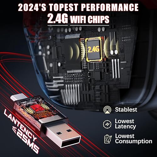 Miniatura 2 de Auriculares inalámbricos para juegos de 2.4 GHz USB y tipo C para PC, PS4, PS5, Switch, auriculares Bluetooth 5.3 para juegos con micrófono