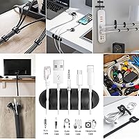 Vista 3 de Caja de organización de cables, paquete de 3 cajas organizadoras de cables con 33 piezas para ocultar regleta de alimentación, protector