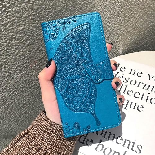 Miniatura 8 de Funda tipo cartera para iPhone SE 2020SE 2022iPhone 8iPhone 7, diseño de mariposa en relieve, de piel sintética, soporte para tarjetas, correa de