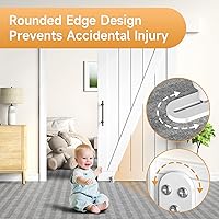 Vista 5 de 2 piezas de guía de suelo para puerta de granero corrediza, hardware de puerta de granero con rodillos ajustables, rodillos para puerta de granero