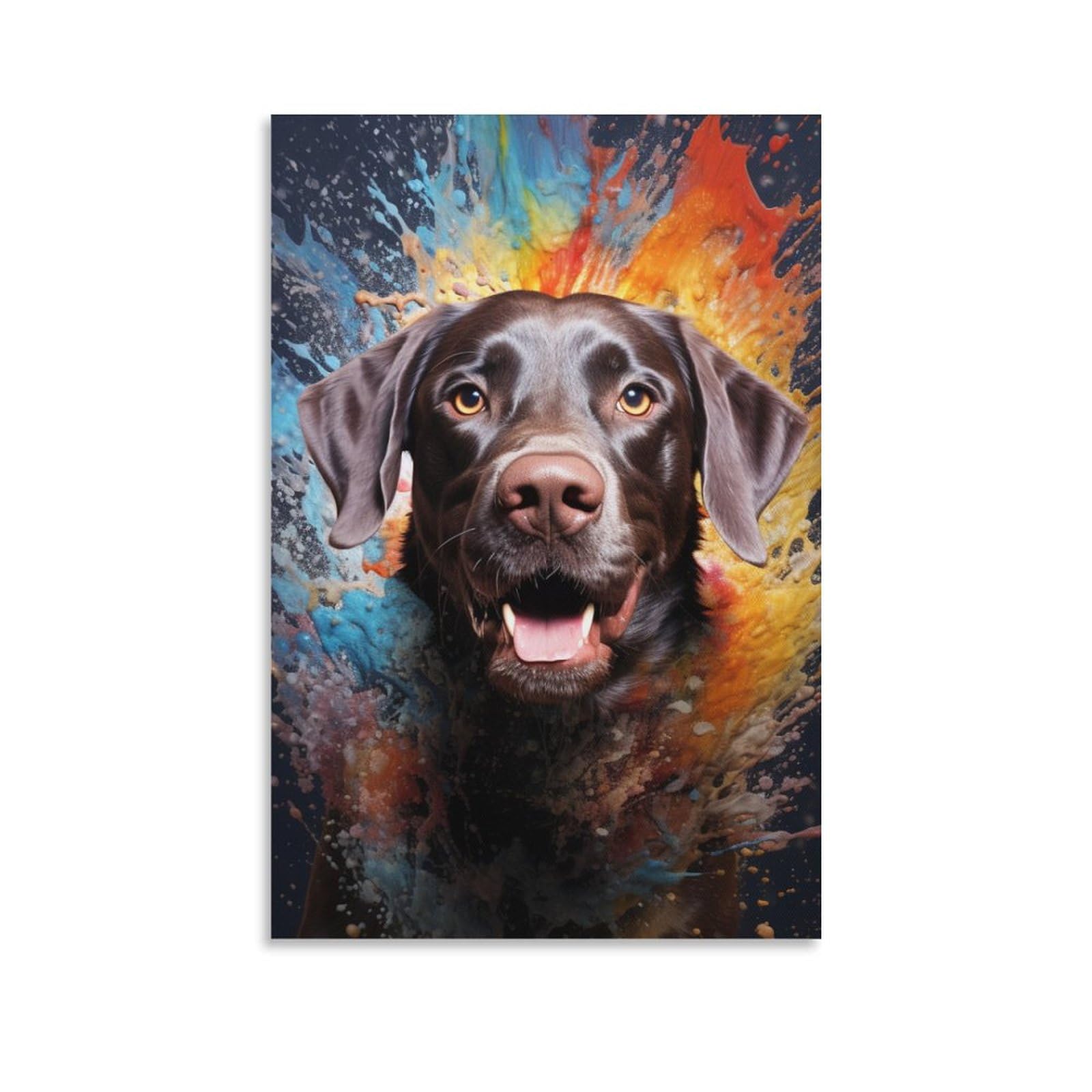 Dhbaneiok Unframe-Style-4 Labrador Dog Canvas Wall Art Customised Personalised Photo On Canvas For Bedroom Room Picture Digitally Printed 16X24inch(40X60cm)