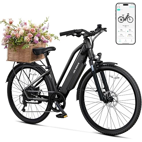 TST Electric Bike for Adults with Peak 1000W/750W Motor, 36V/7.8Ah/10.4Ah Removable Built-in Battery, 25MPH/30MPH 7-Speed City Ebike, 26" Electric Bicycle for Commuter