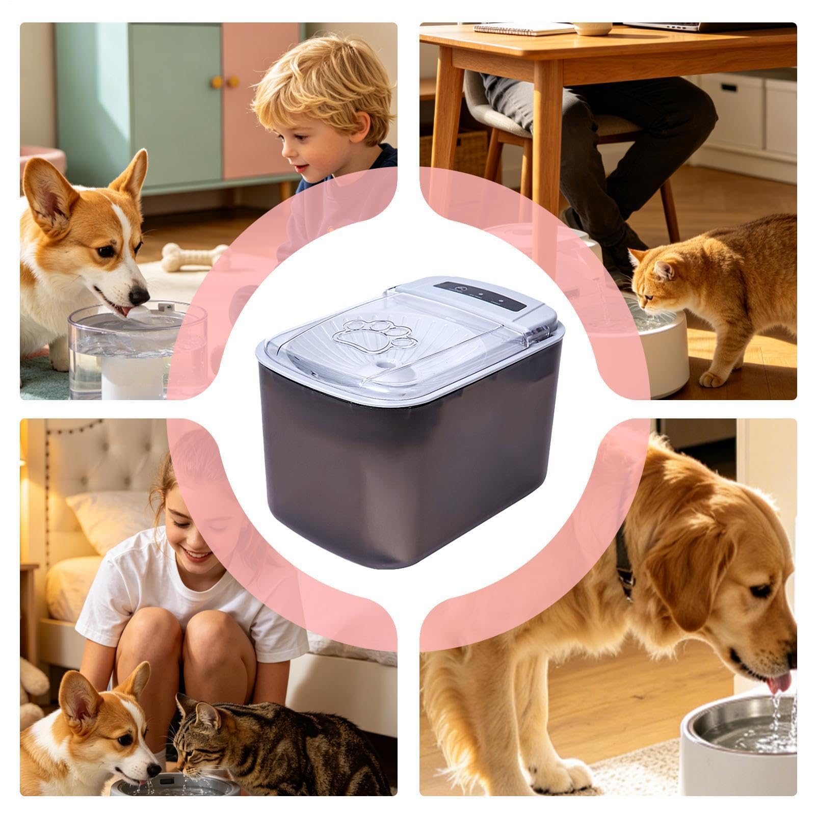 Fontane per gatti da bere erogatrice automatica da 3 litri | Per Cani Con Coperchio Ad Apertura Automatica A Sensore in casa cucina camera da appartamento area