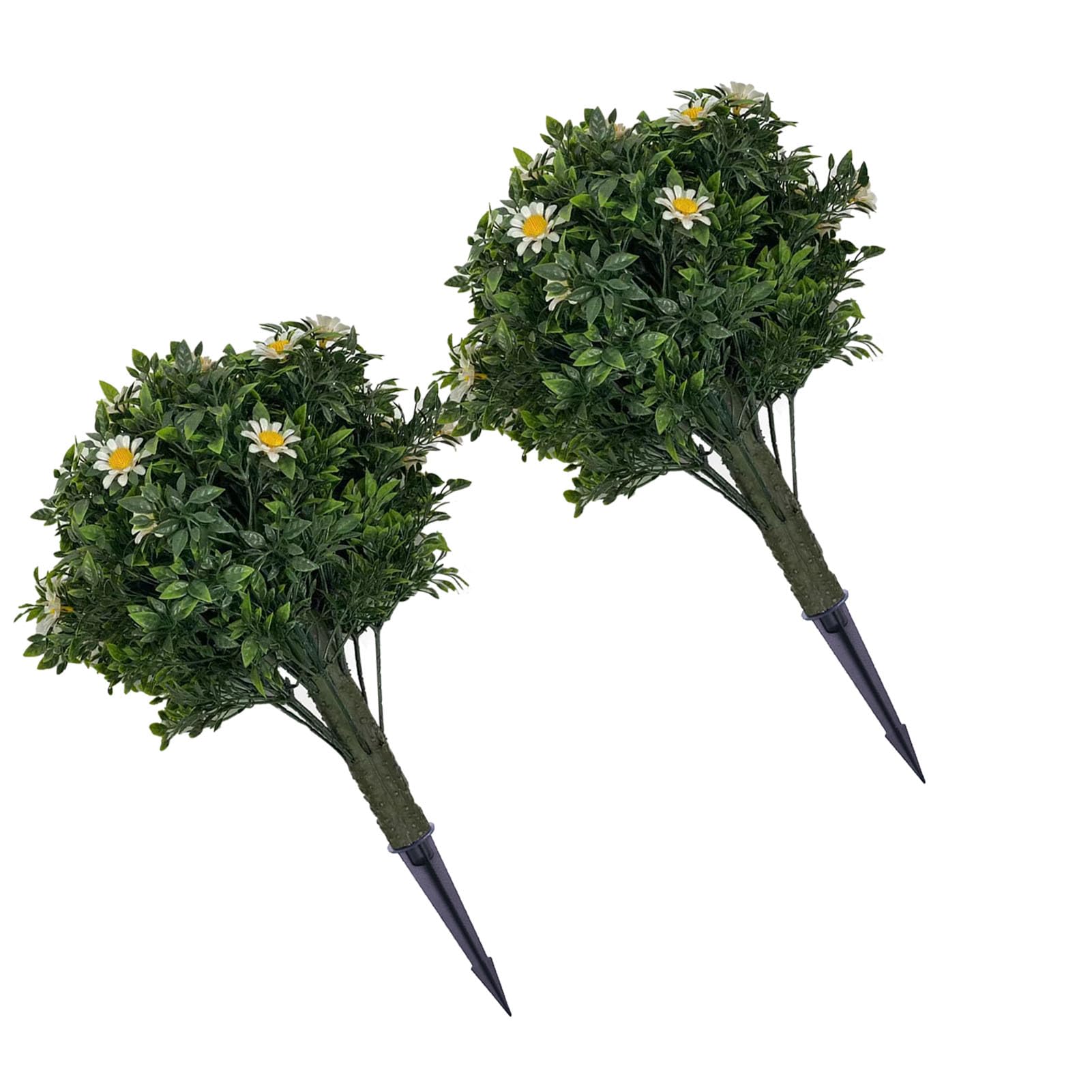 Yctze Sztuczne Drzewa Topiary z Kolcami Naziemnymi 2 szt. 19,69 Cala Sztuczne Drzewa Topiary z Małymi Kolcami Chryzantemy Krzewy Rośliny Ogród Yard Weranda Krzewy