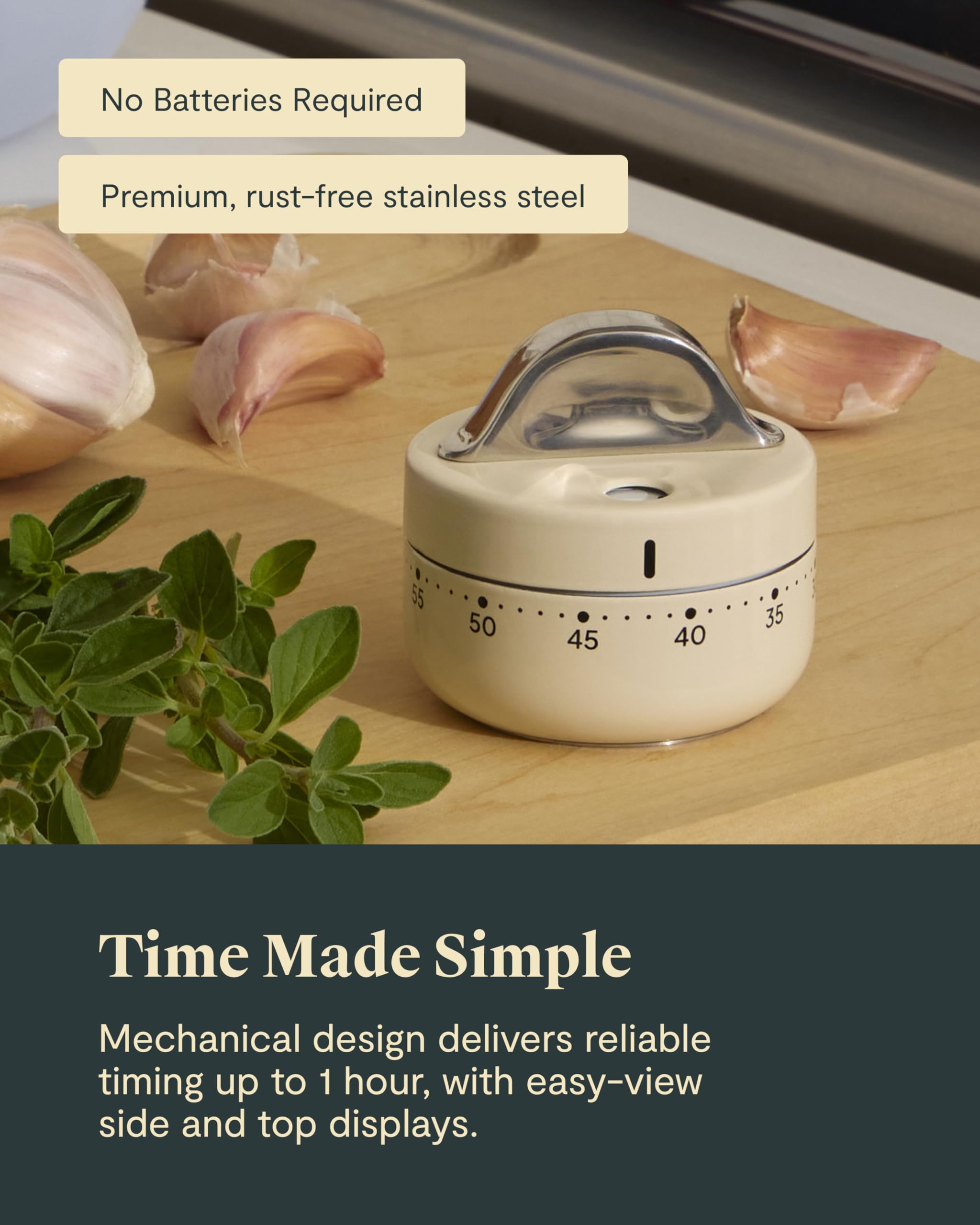 Amazon.com: Caraway Mechanical Kitchen Timer - Stainless Steel 60