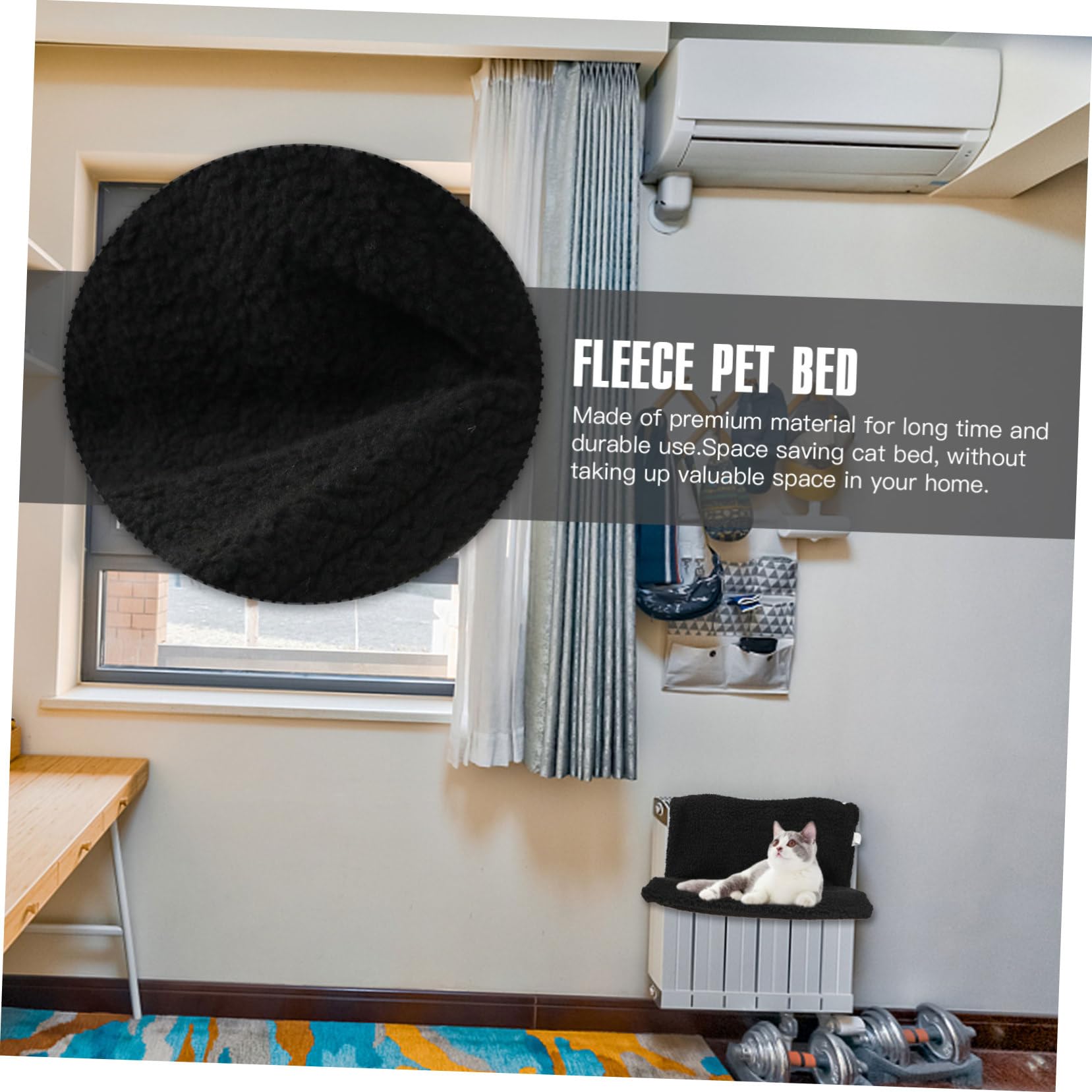 Hamac pour Chat Ambiance Noël Lit Radiateur Suspendu en Fer Noir