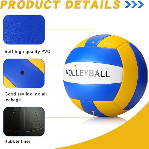 Miniatura 3 de Jerify Pelota de voleibol de tamaño 5 oficial para interiores y exteriores, pelota de entrenamiento suave para principiantes, adolescentes, adultos,