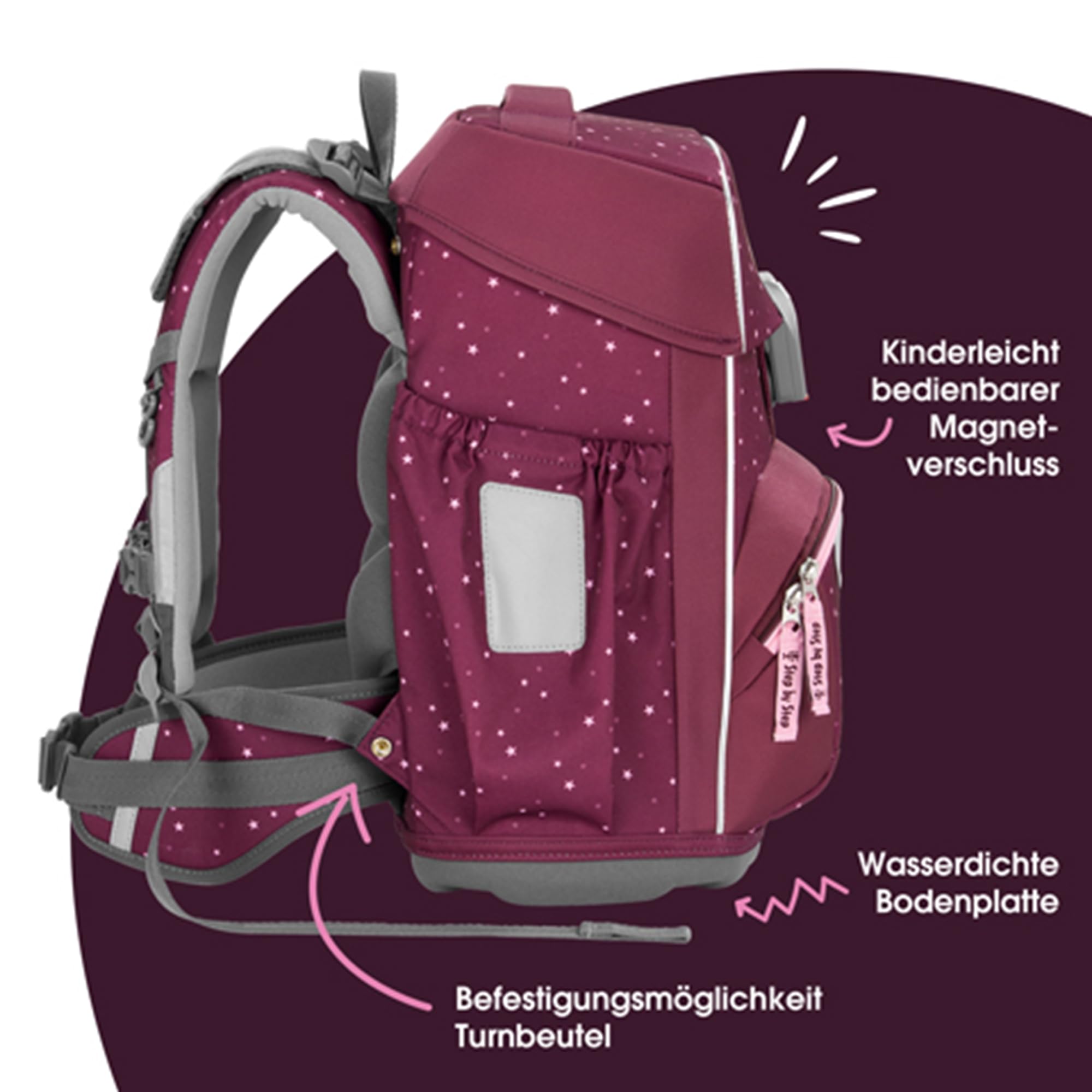 Step by Step Basis Schulranzen-Set 4-teilig Berry Stars