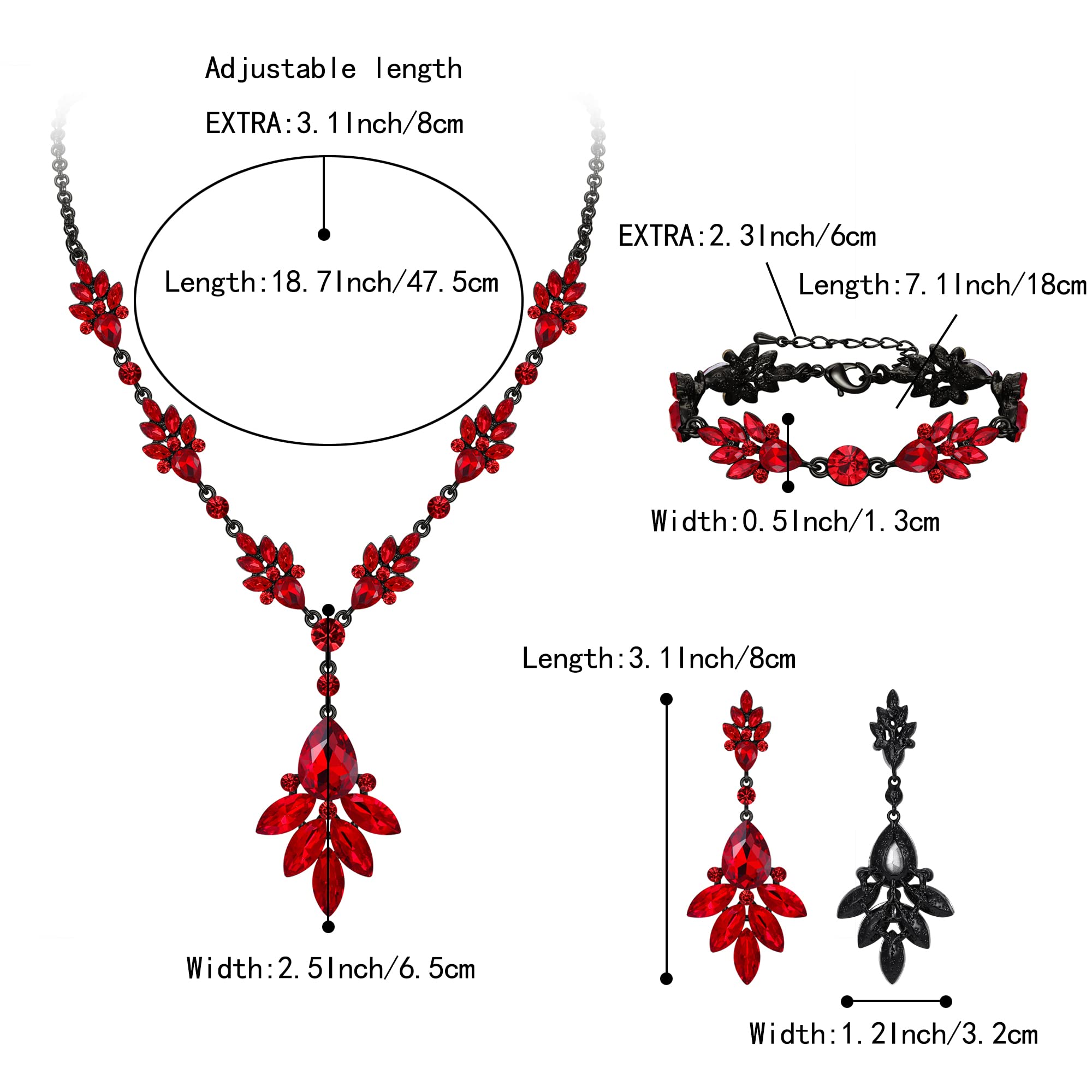 Matrimonio Sposa Gioielli Set Goccia Marquise Cristalli Collana Orecchini Bracciale Regalo per Donne Spose