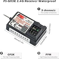 Vista 3 de Flysky FS-GR3E Receptor AFHDS de largo alcance 3CH 2.4GHz Receptor de superficie para FS-GT2 FS-GT2B FS-GT3B FS-GT3C FS-IT4S Transmisor RC Car Boat