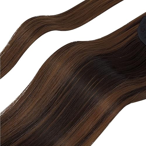 Miniatura 9 de OMGREAT Extensión de cola de caballo con clip para mujeres (20 pulgadas, mezcla de rubio ceniza)