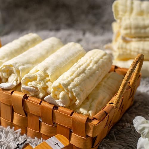 Miniatura 9 de MUKIN - Toallitas de muselina para bebés toallitas de algodón de muselina natural toalla suave para la cara del bebé recién nacido para pieles