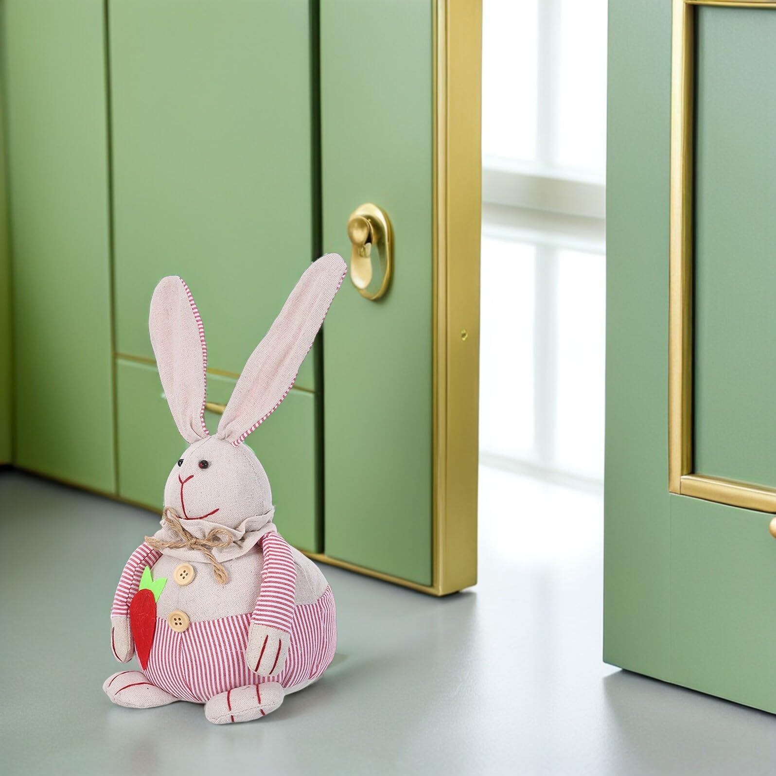 Witziger Türstopper Hase mit Stoßdämpfendem Schutz 32X15X13cm Beschwert Cartoon Motiv Türkeil fürs Schlafzimmer und Osterfest