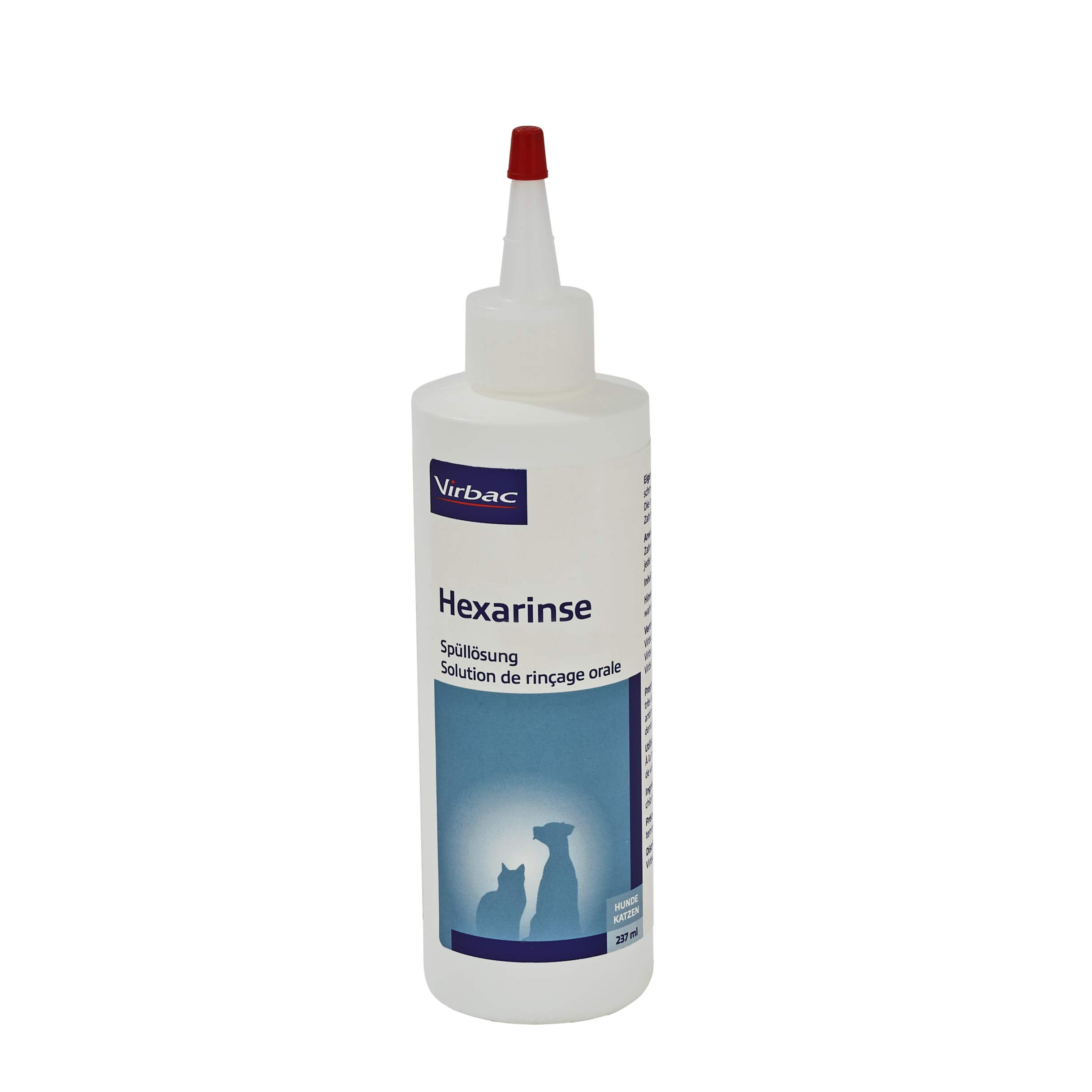 Virbac Hexarinse Spüllösung | 237 ml | Für Hunde und Katzen | Kann zur Vorbeugung von Zahn- und Zahnfleischerkrankungen bei Tieren beitragen | Enthält Chlorhexidinglukonat