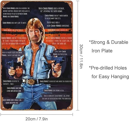 Miniatura 2 de Chuck Norris Memes - Pósteres de lata retro de metal para bar, pub, cafeterías, decoración de pared, 8 x 12 pulgadas (7.9 x 11.8 in)