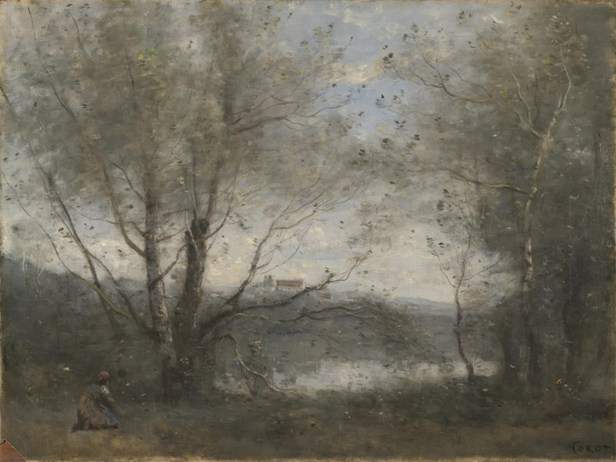 Tableaux Graffiti Art Mural Jean Baptiste Camille Corot impression moderne 60x90cm