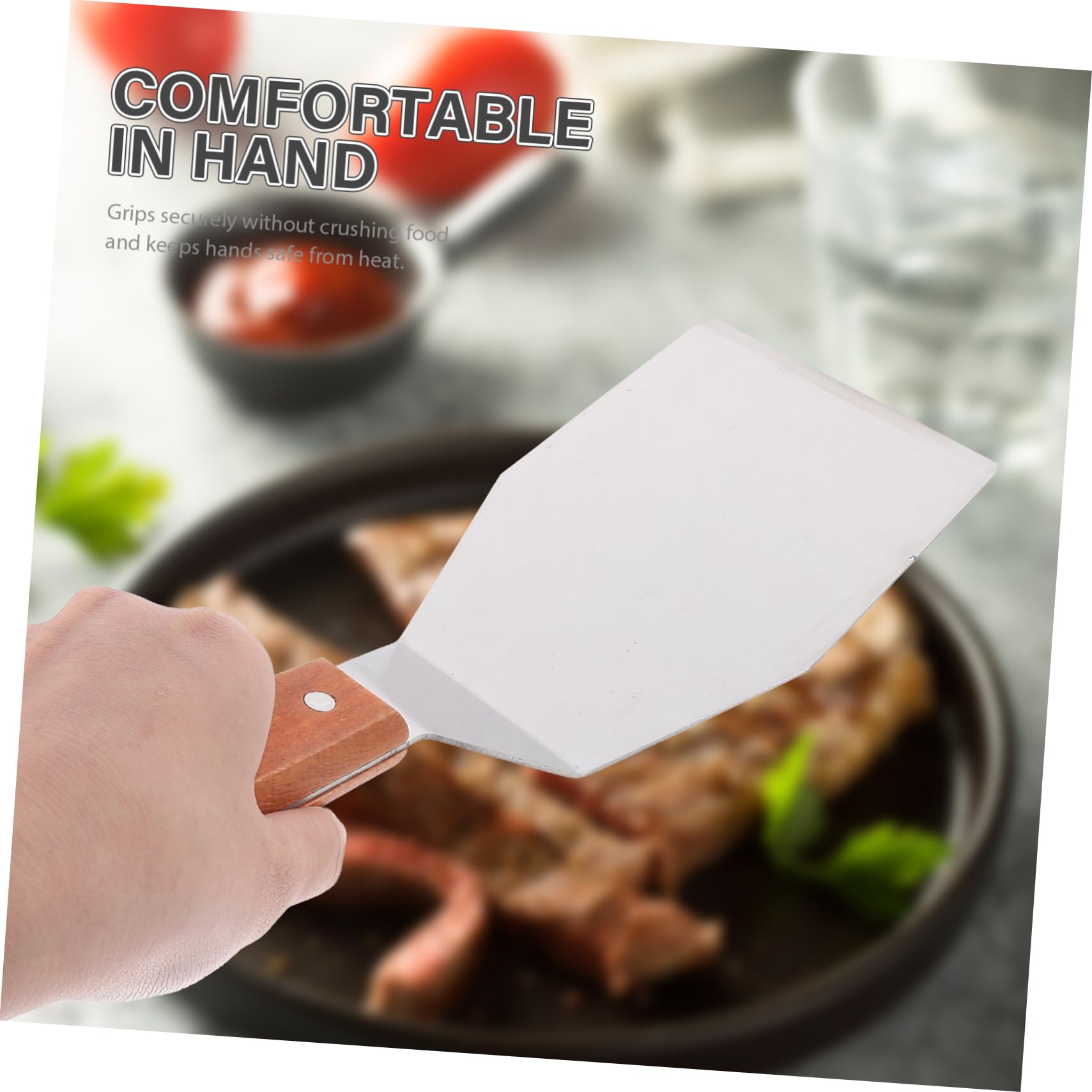 ULTECHNOVO 5piezas Espátula De Cocina Multifuncional De Inoxidable Mango Para Parrilla y Freír Para Voltear y Verduras Casa Aire