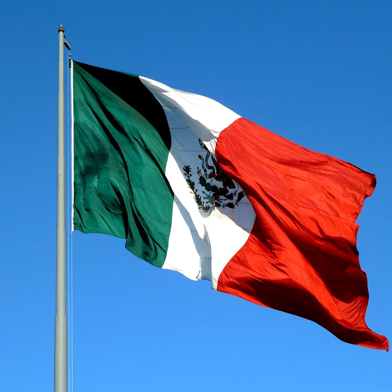 Mexico Flag 5x8 Outdoor Made in USA - Double Sided Heavy Duty Vivid Color Bandera de Mexico with 3 Brass Grommet - Image 2