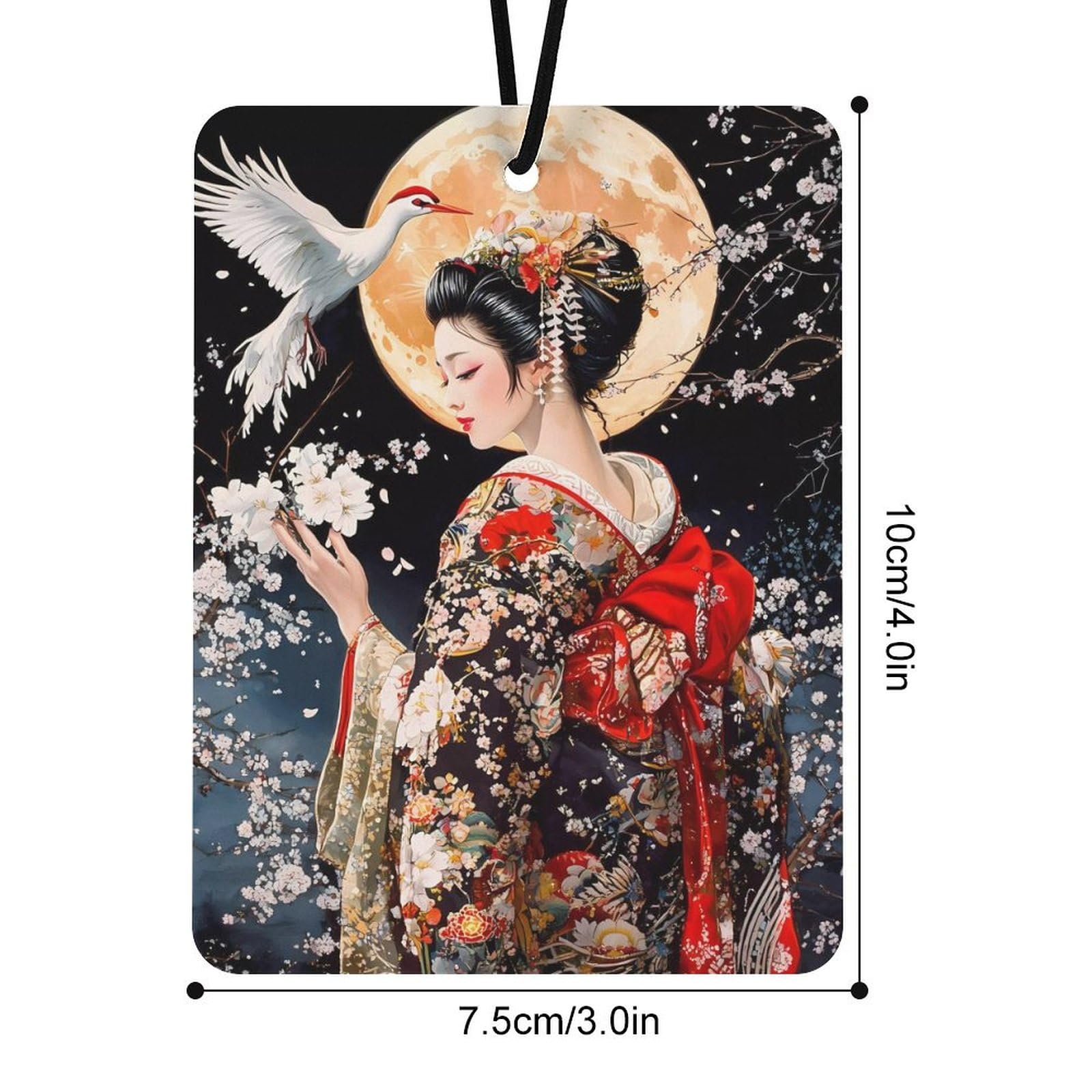 Japanese Geisha Car Air Freshener Hanging Aromatherapy Tablets for Car Accessories Square
