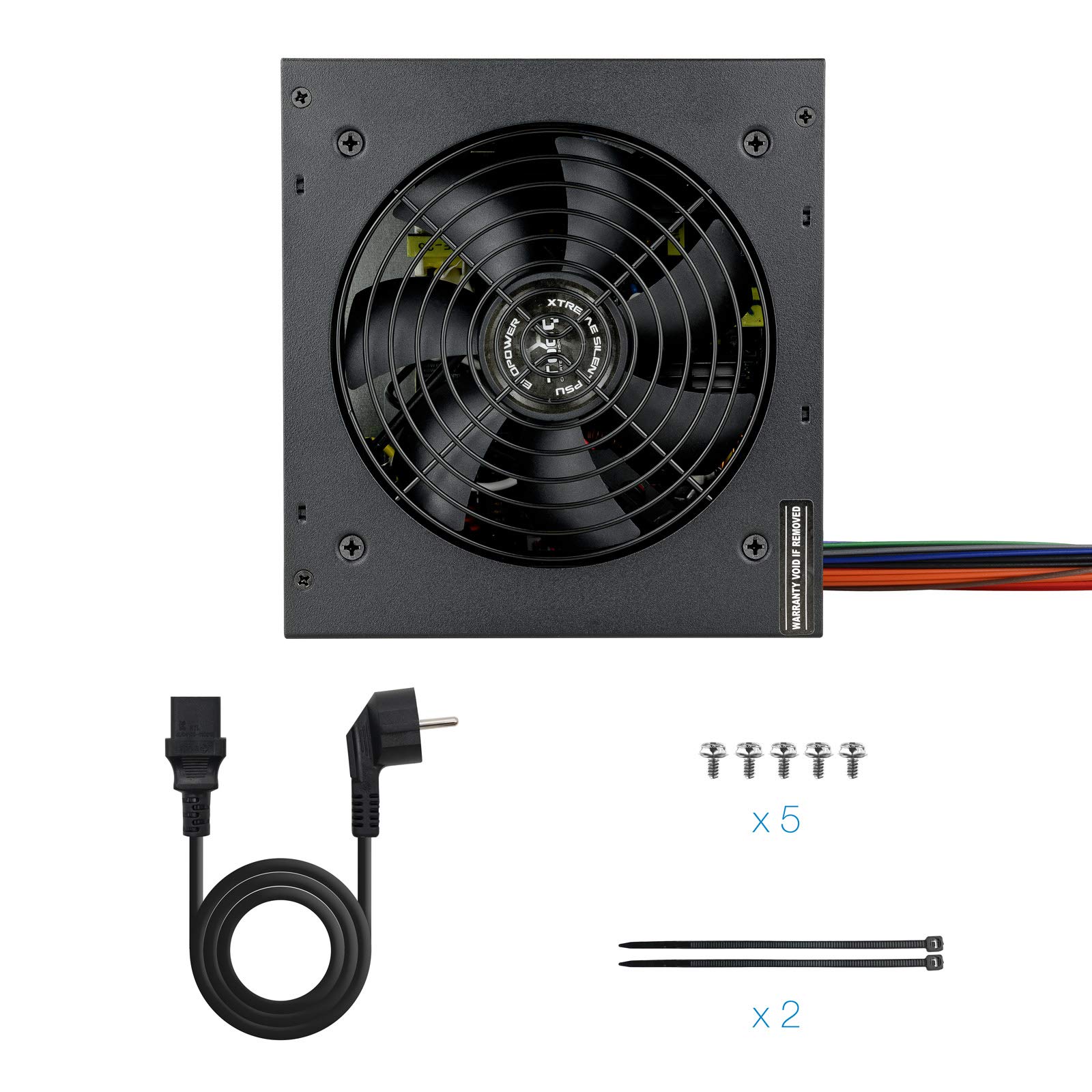 Tooq TQEP-550SP - Fuente de Alimentación Ecopower II de 550W con PFC Pasivo, Ventilador silencioso de 120mm con control automático de velocidad, negro