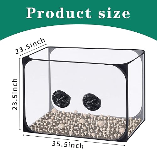 Miniatura 3 de Caja de aire de 35.5 x 23.5 x 23.5 pulgadas, contenedor de cultivo de hongos, caja de cultivo portátil, kit de tienda de cultivo de hongos para