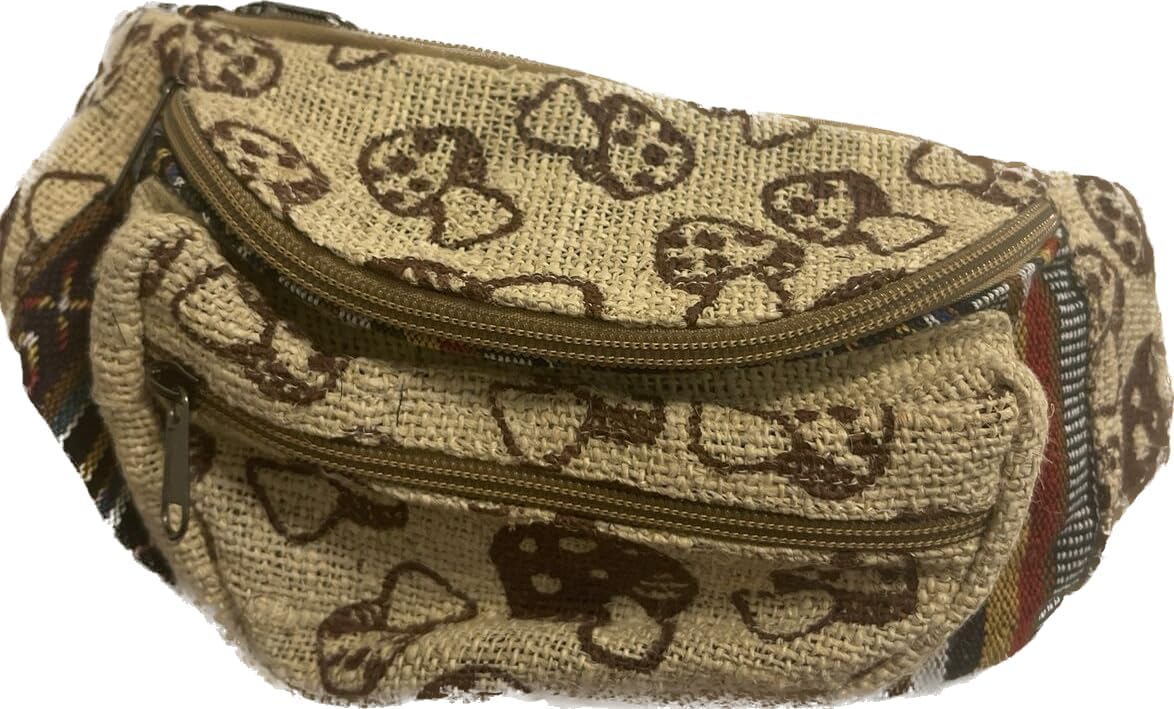 Karma Handicrafts Unisex Hippie Hemp Handmade Travel Hip Waist Belt Bag Crossbody Waist packs (Green)