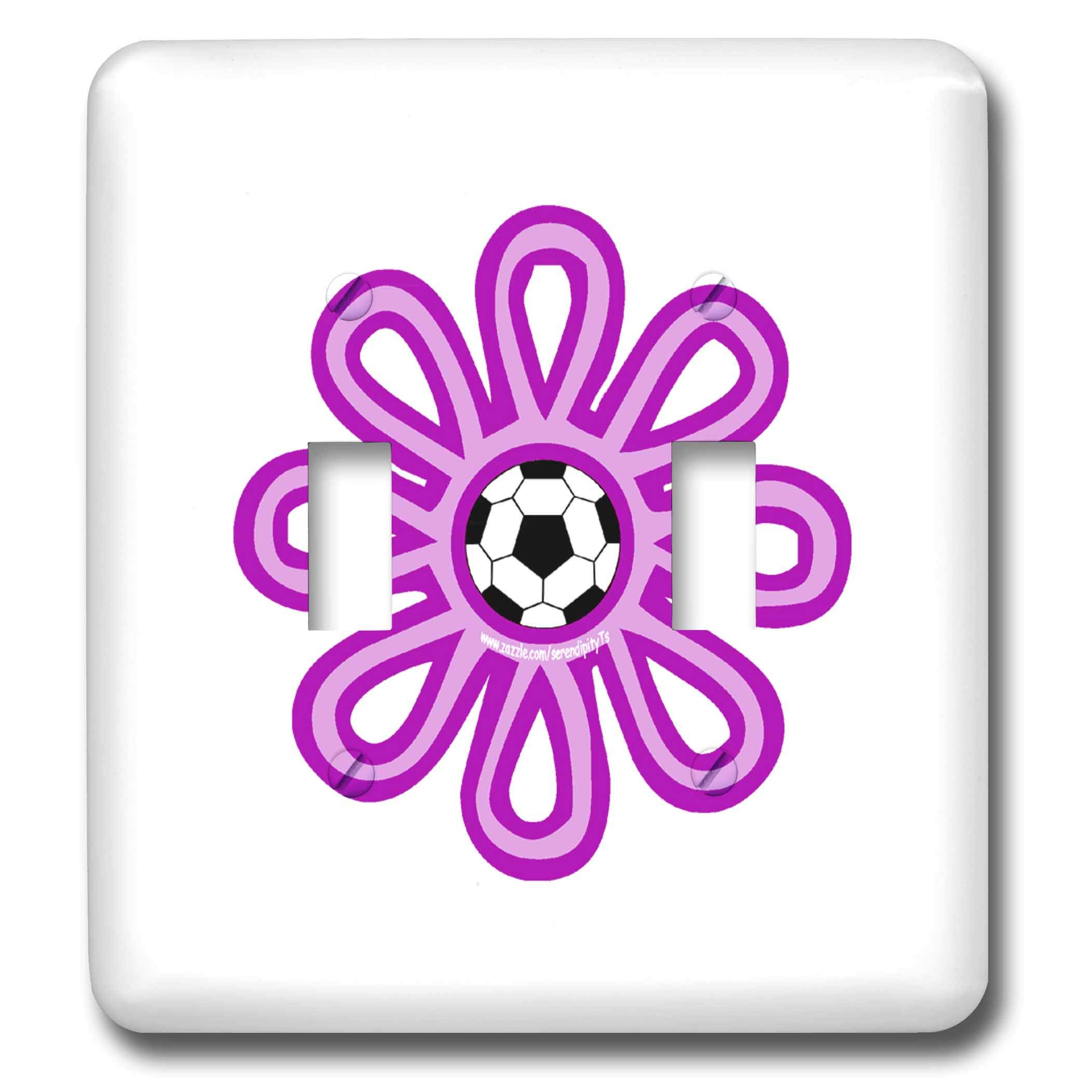 Interrupteur à bascule pour chambre enfant motif football et fleur violette