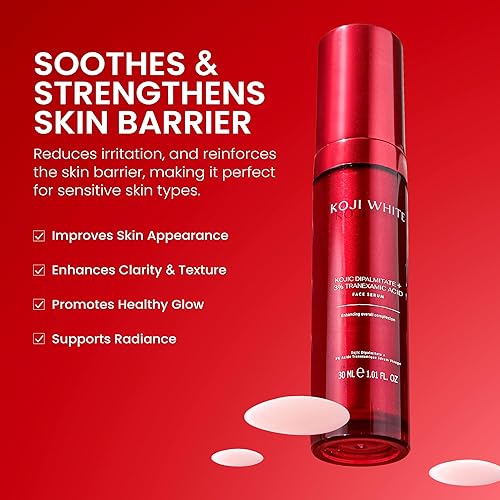 Miniatura 4 de Koji White 2% Kojic Acid Serum + 3% Tranexamic Acid, 5% Niacinamide | Hydrating Facial Soothing Moisturizer for Uneven Skin - Vegan Skin Care,