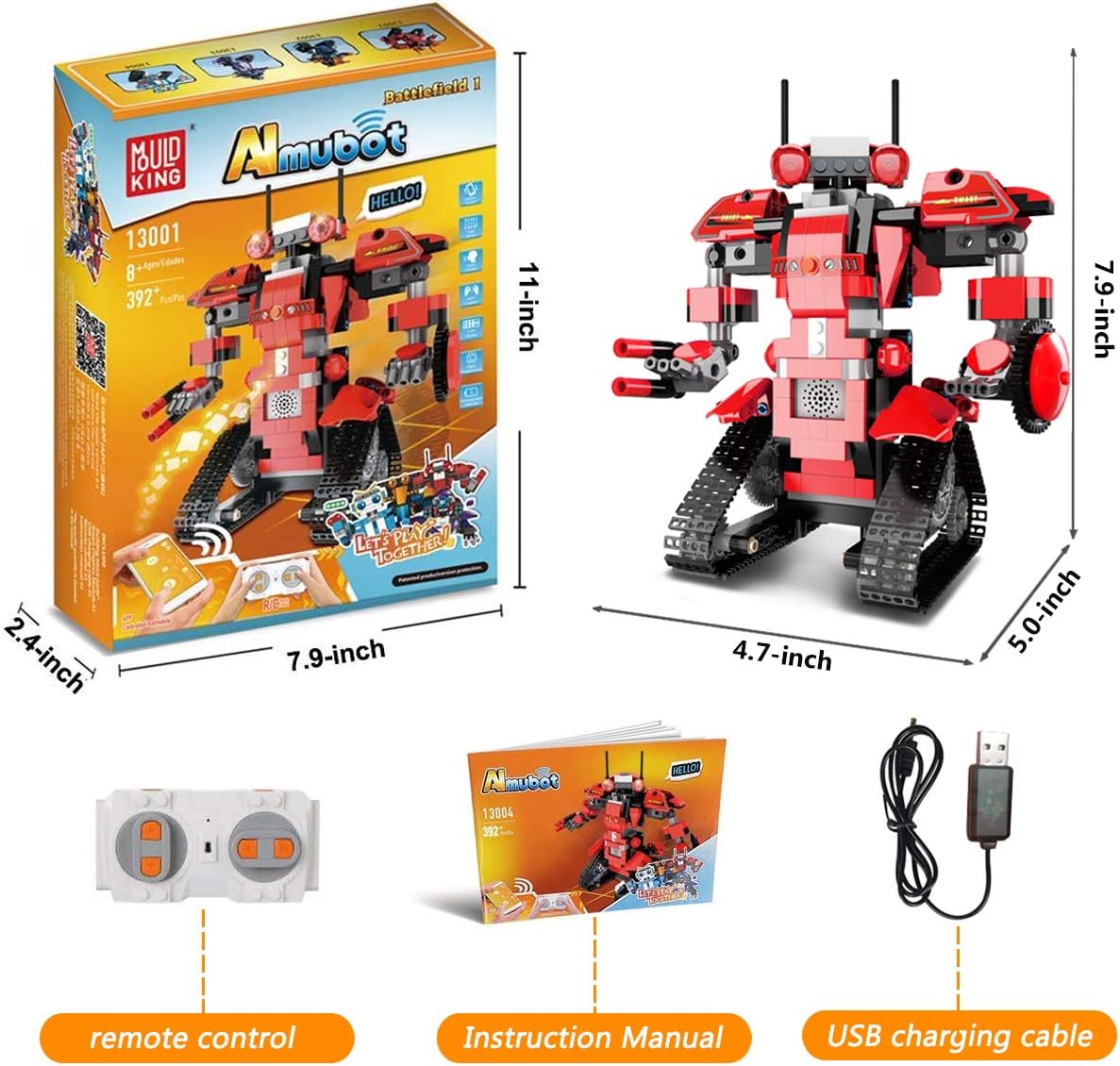 STEM Building Block Toy RC Robot for Kids, aukfa App Controlled & Remote Control Robotic Toy for Boys and Girls, Engineering Educational Build Kit,  Early Learning Birthday Gift for 8 Years and Up : Toys & Games