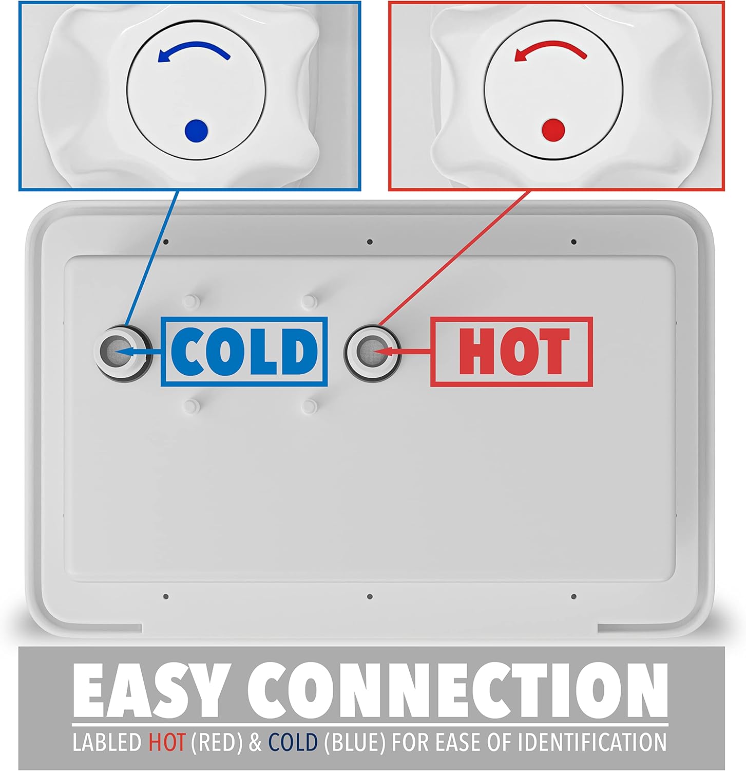 RV Exterior Shower Box Kit Coiled Hose Camper Trailer Cowboy Shower White