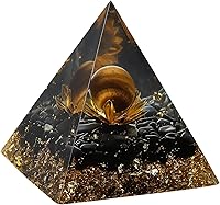 Vista 12 de Pirámide de orgón – Fuente de energía positiva para meditación, alivio del estrés, atracción de riqueza Pirámide de cristal Orgonita con cristales