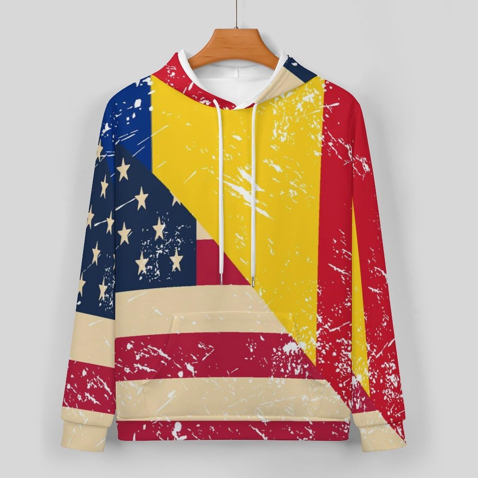 US E Romania Vintage Flag Tute per gli Uomini Manica Lunga Felpa Con Cappuccio E Pantaloni Della Tuta Joggers Set Moda Tute