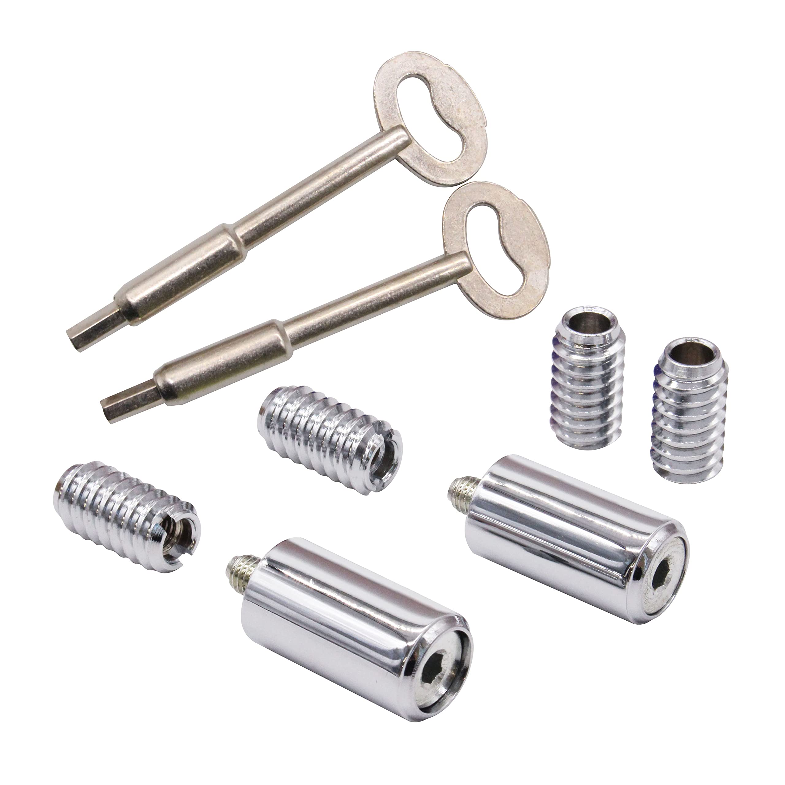 Eai Polished Chrome Sash Window Stop For Security And Ventilation | | Pack Of 2 Stops & 2 Keys