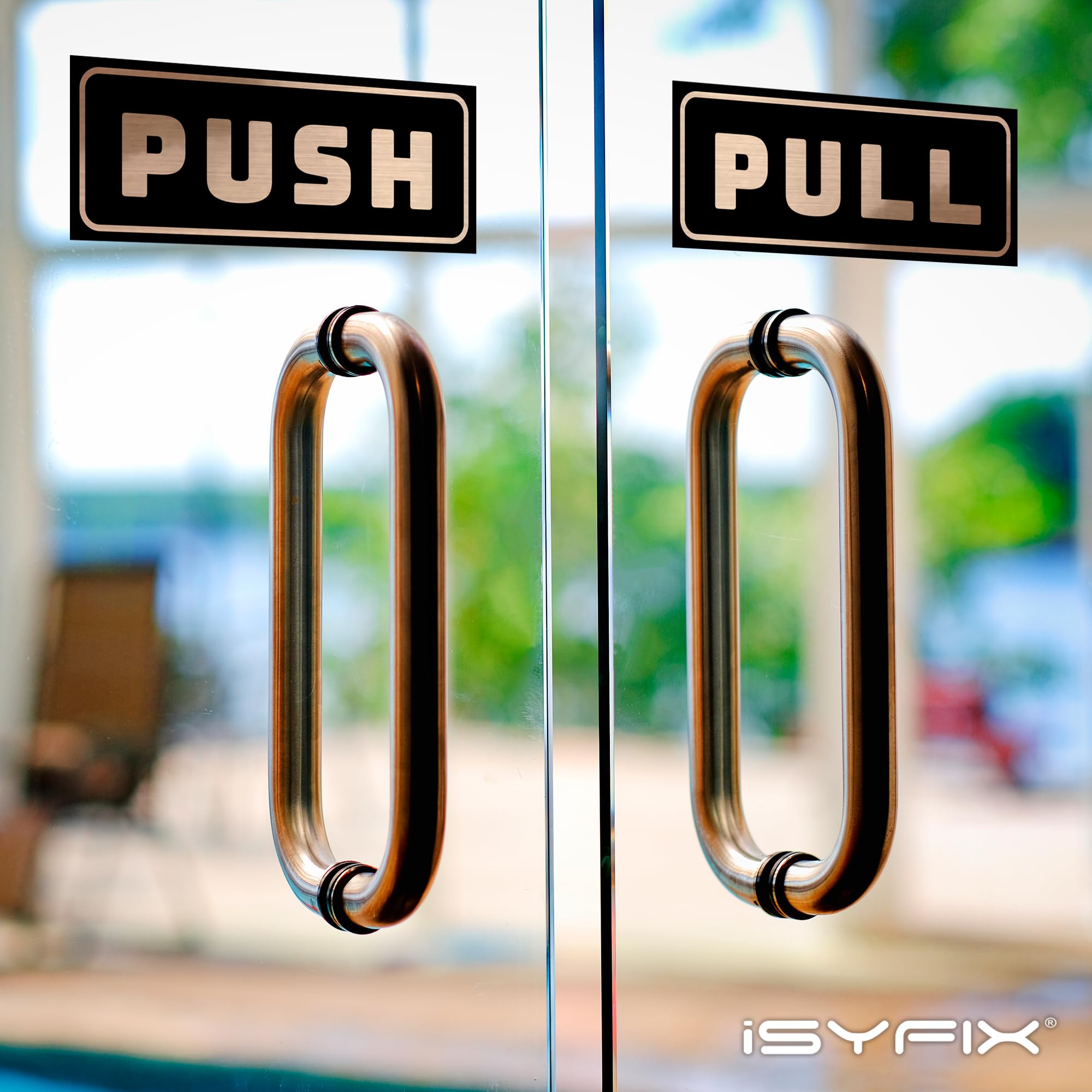 Snapklik.com : iSYFIX Push Pull Stickers Sign 2 Pack 7x2.8 Inch ...