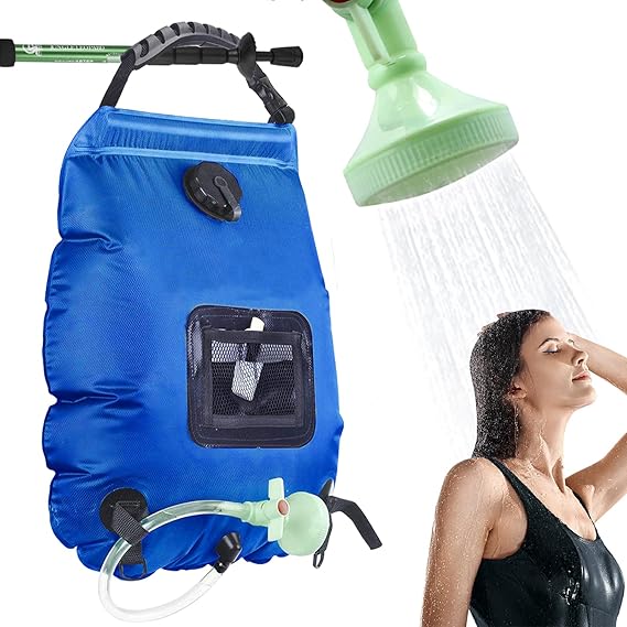Solar Portable Shower Bag, 5 Gal/20L Solar Heating Camping Shower Bag with Removable Hose